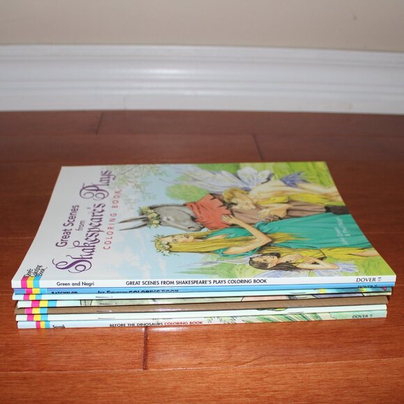 7x Dover Coloring Books Aztec Fairyland Unicorns Beowulf Shakespeare Jet Fighter - Picture 6 of 14